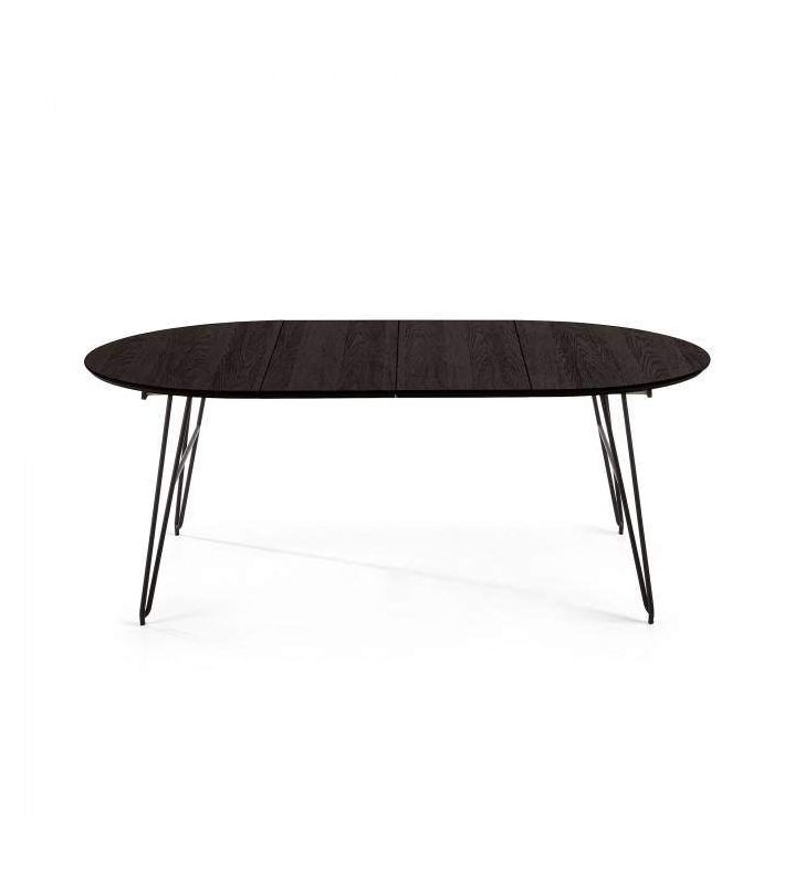 Mesa redonda extensible en roble vintage