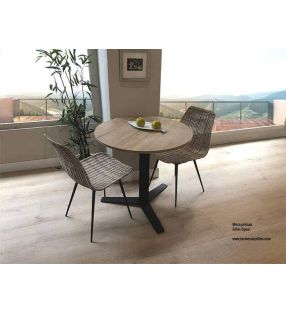 Peliccan, mesa redonda de pata central