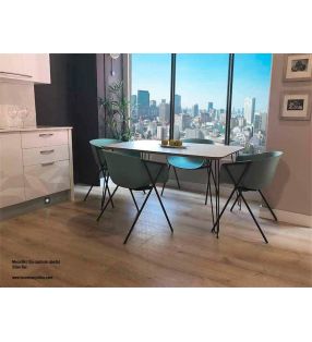 Table fixe Beti avec pieds en métal de style nordique