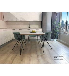 Table fixe Beti avec pieds en métal de style nordique