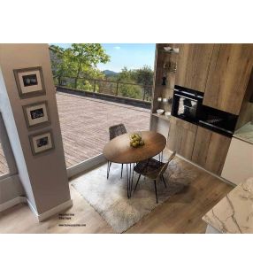 Table ovale extensible de style industriel Beti