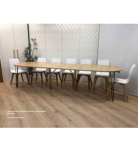 Table ovale extensible de style industriel Beti