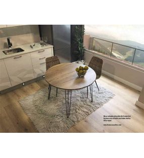 Table ronde Beti extensible jusqu'à 3 mètres