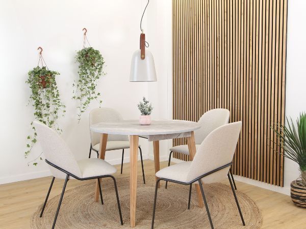 Tables de cuisine de style nordique et scandinave en bois et blanc