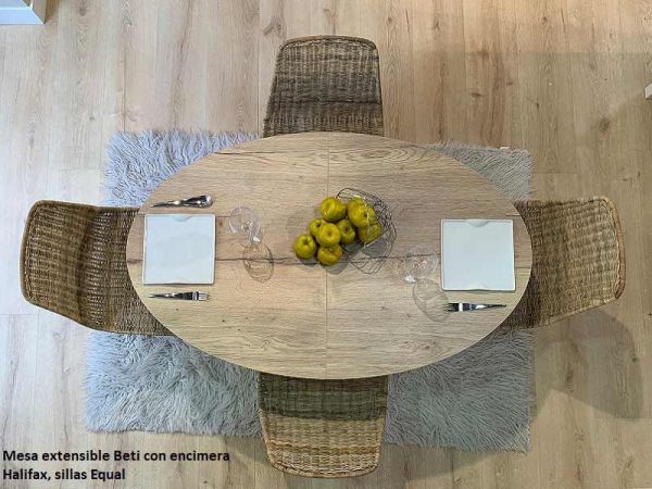 Mesas ovaladas de cocina y de comedor, fijas, extensibles diseño moderno