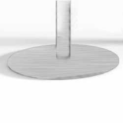 Base ronde en acier inoxydable, colonne chromée