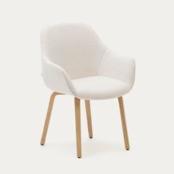 Asiento borreguito blanco y pata natural