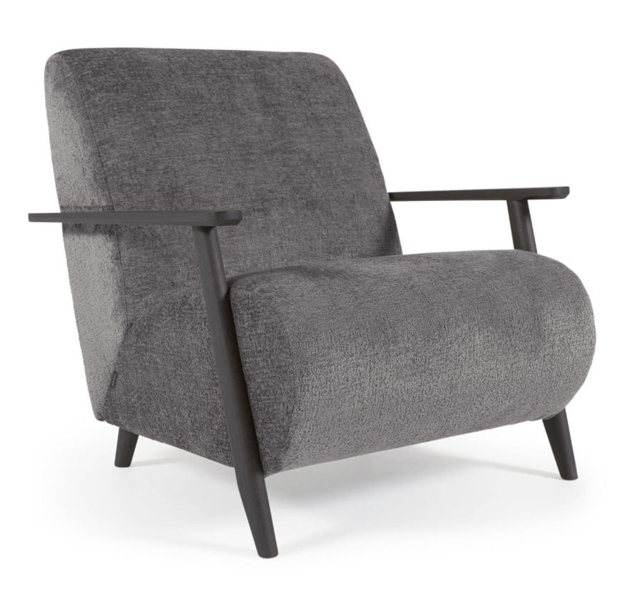 Chenilla Gris oscuro y madera Wengue